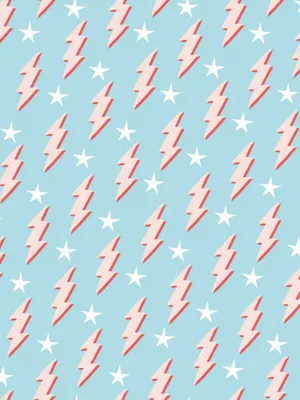 Preppy Lightning Stars Pattern Wallpaper