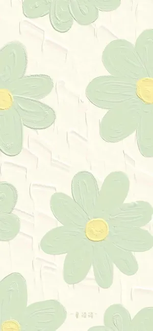 Preppy Pastel Flower Pattern Wallpaper