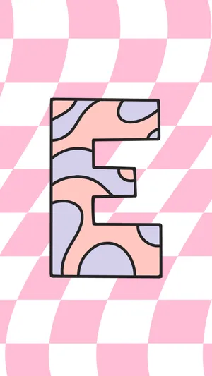 Preppy Patterned Letter E Wallpaper