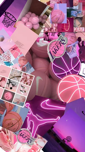 Preppy Pink Basketball Vibes Wallpaper