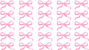 Preppy Pink Bow Pattern Wallpaper