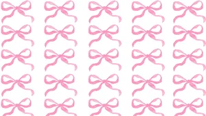 Preppy Pink Bow Pattern Wallpaper