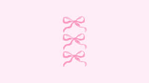 Preppy Pink Bow Trio Wallpaper