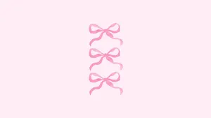 Preppy Pink Bow Trio Wallpaper