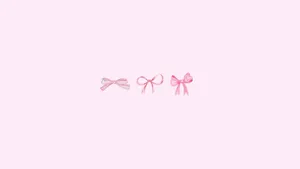 Preppy Pink Bow Trio Wallpaper