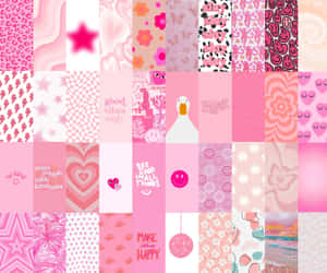 Preppy Pink Collage Aesthetic.jpg Wallpaper