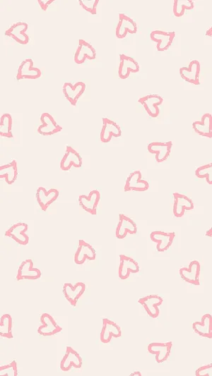 Preppy_ Pink_ Hearts_ Pattern Wallpaper