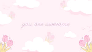 Preppy_ Pink_ Inspirational_ Quote_ Background Wallpaper