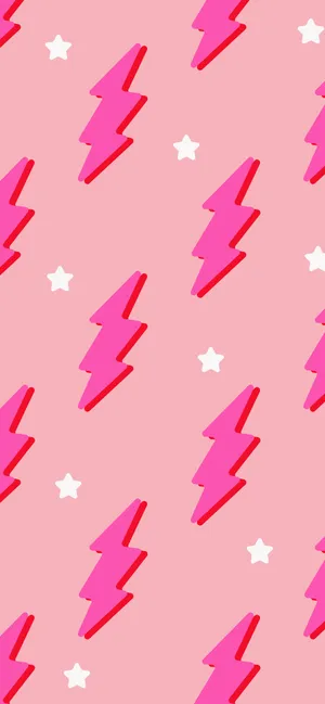 Preppy_ Pink_ Lightning_ Bolt_ Pattern Wallpaper