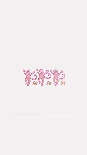 Preppy Pink Monkeys Roller Rabbit Wallpaper