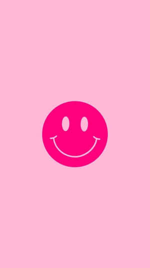 Preppy Pink Smiley Face Aesthetic.jpg Wallpaper