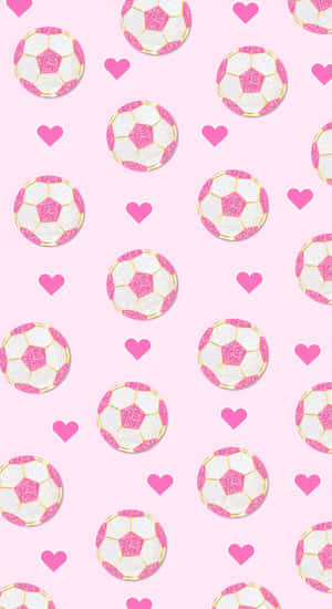 Preppy Pink Soccer Pattern Wallpaper