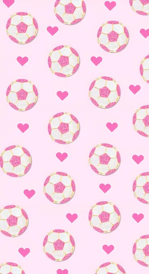 Preppy Pink Soccer Pattern Wallpaper