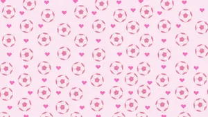 Preppy Pink Soccer Pattern Wallpaper