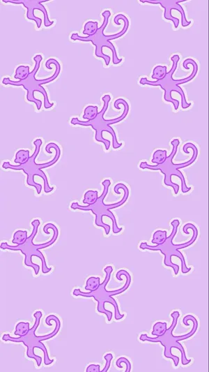 Preppy Purple Monkey Pattern Wallpaper