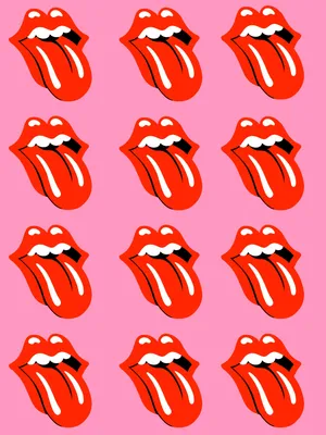 Preppy Rolling Stones Pattern Wallpaper