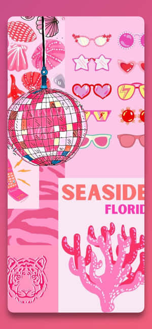 Preppy Seaside Florida Aesthetic Collage Wallpaper