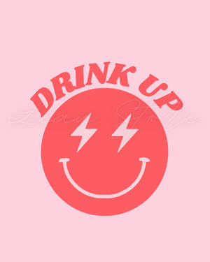 Preppy Smiley Face Drink Up Wallpaper