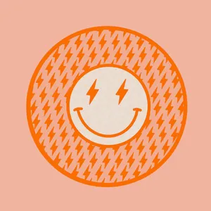 Preppy Smiley Face Orange Lightning Wallpaper