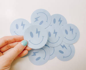 Preppy Smiley Face Paper Pile Wallpaper