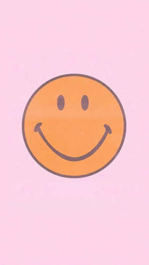 Preppy Smiley Face Pink Background Wallpaper