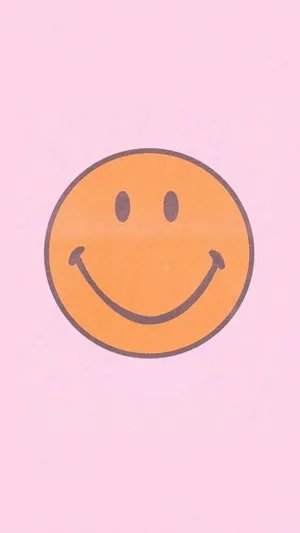 Preppy Smiley Face Pink Background Wallpaper
