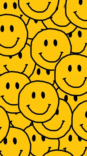Preppy Smiley Faces Pattern Wallpaper