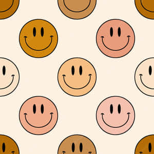 Preppy Smiley Faces Pattern Wallpaper