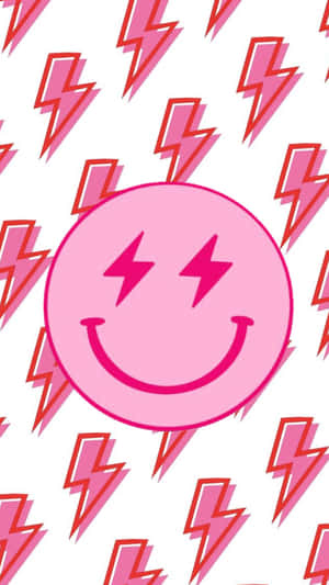 Preppy Smiley Lightning Aesthetic Wallpaper