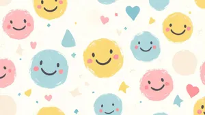 Preppy Smiley Pattern Aesthetic.jpg Wallpaper