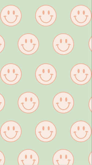 Preppy Smiley Pattern Aesthetic.jpg Wallpaper