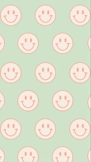 Preppy Smiley Pattern Aesthetic.jpg Wallpaper