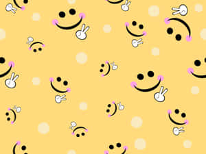 Preppy Smiley Pattern Aesthetic.jpg Wallpaper