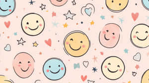 Preppy Smiley Pattern Aesthetic.jpg Wallpaper