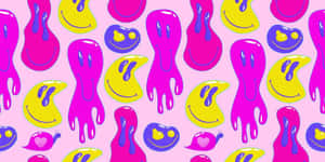 Preppy Smiley Pattern Aesthetic.jpg Wallpaper