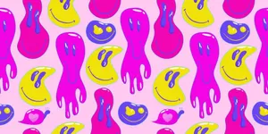 Preppy Smiley Pattern Aesthetic.jpg Wallpaper