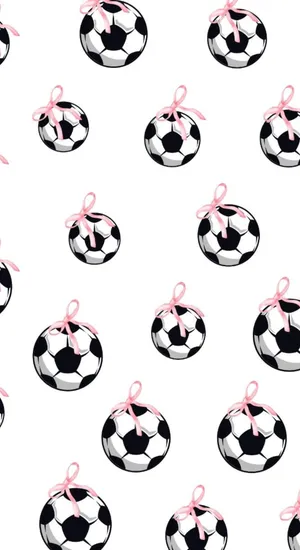 Preppy Soccer Ball Pattern Wallpaper