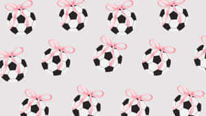Preppy Soccer Ball Pattern Wallpaper
