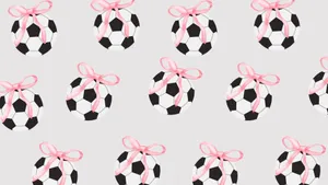 Preppy Soccer Ball Pattern Wallpaper