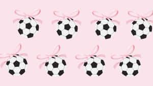 Preppy Soccer Ball Pattern Wallpaper