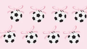 Preppy Soccer Ball Pattern Wallpaper