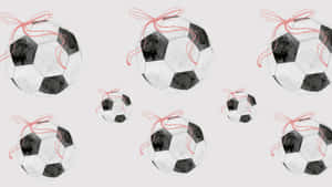 Preppy Soccer Ball Pattern Wallpaper