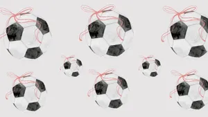 Preppy Soccer Ball Pattern Wallpaper