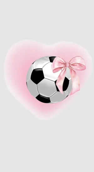 Preppy Soccer Heart Design Wallpaper