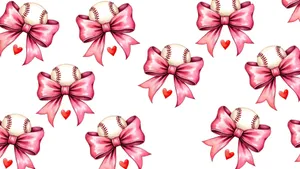 Preppy Softball Bows Wallpaper