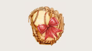 Preppy Softball Glove Design Wallpaper