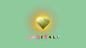 Preppy Softball Heart Wallpaper