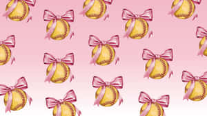 Preppy Softball Pattern Wallpaper
