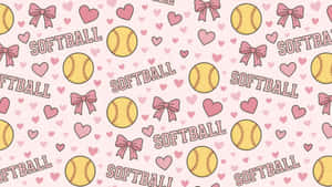 Preppy Softball Pattern Wallpaper