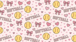 Preppy Softball Pattern Wallpaper